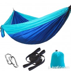 Lightahead Single Parachute Portable Camping Hammock Including 2 Straps with Loops & Carabiners– Heavy Duty Lightweight Nylon,Best Parachute Hammock For Camping,Travel, Beach(Dark Green/Fruit Green) 569751474
